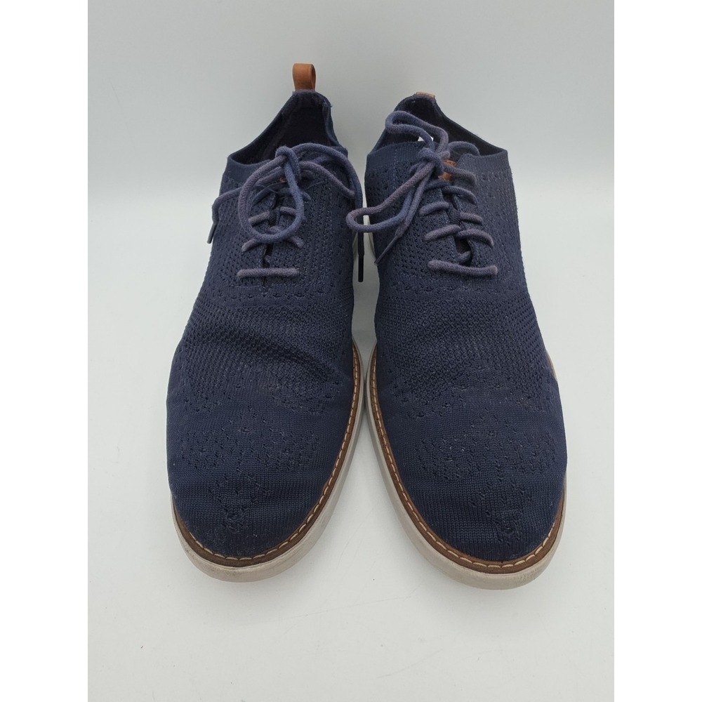 Cole Haan OriginalGrand Shoes Mens‎ Size 12 Blue Knit Wingtip Dress Oxford - Picture 4 of 8